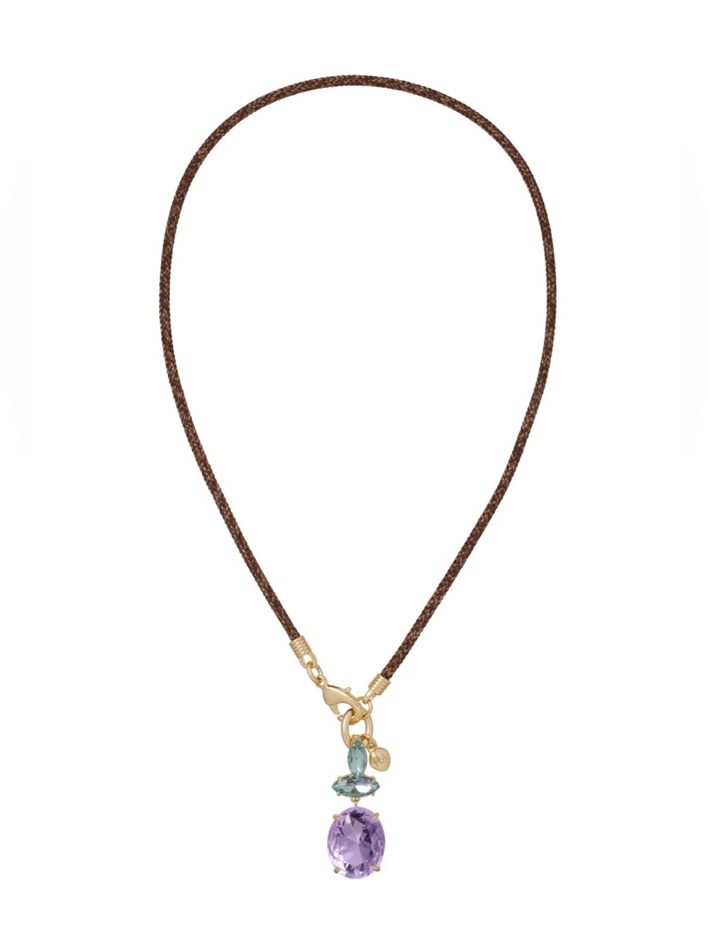 Roxanne Assoulin Crystal Granita Le Petite Cord Necklace Crushed Violet